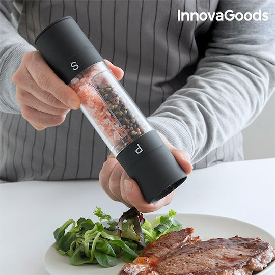 InnovaGoods Handbuch Gewürzmühlen 2 in 1 Kunststoff in Schwarz Farbe 22cm 1Stück