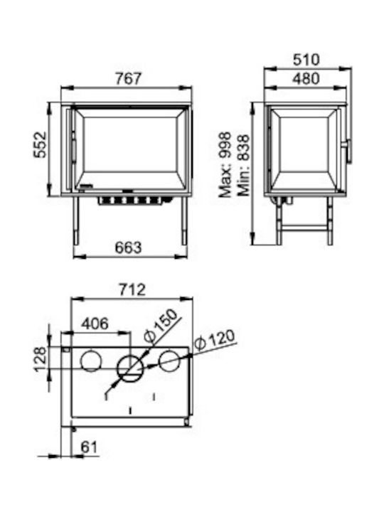 Boreal i70EΙS Șemineu cu inserție Caseta Lemn Ventilație 11.5kW Colțul stâng cu o ușă care se deschide Boreal i70EΙS Șemineu cu inserție Caseta Lemn Ventilație 11.5kW Colțul stâng cu o ușă care se deschide