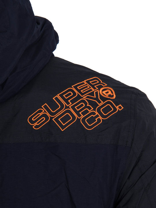 Superdry Arctic Herren Winter Jacke Lässig Winddicht Marineblau