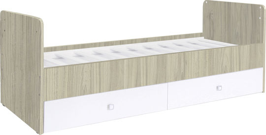 Polini Kids Бебешко Креватче Simple 1100 White & Ulme за Матрак 60x120см