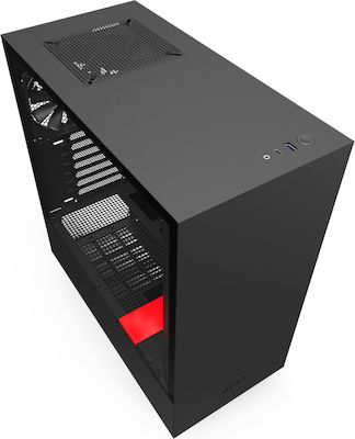 NZXT H510 Gaming Midi Tower Κουτί Υπολογιστή με Πλαϊνό Παράθυρο Κόκκινο