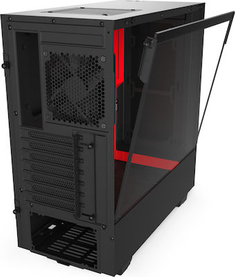 NZXT H510 Gaming Midi Tower Κουτί Υπολογιστή με Πλαϊνό Παράθυρο Κόκκινο