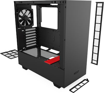 NZXT H510 Gaming Midi Tower Κουτί Υπολογιστή με Πλαϊνό Παράθυρο Κόκκινο