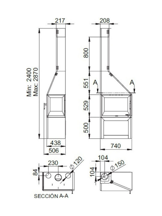 Boreal CH4000ED Șemineu cu inserție Lemn Ventilație 11.5kW Colțul din dreapta cu o ușă care se deschide Boreal CH4000ED Șemineu cu inserție Lemn Ventilație 11.5kW Colțul din dreapta cu o ușă care se deschide
