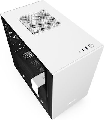 NZXT H210 Gaming Mini Tower Κουτί Υπολογιστή με Πλαϊνό Παράθυρο Λευκό