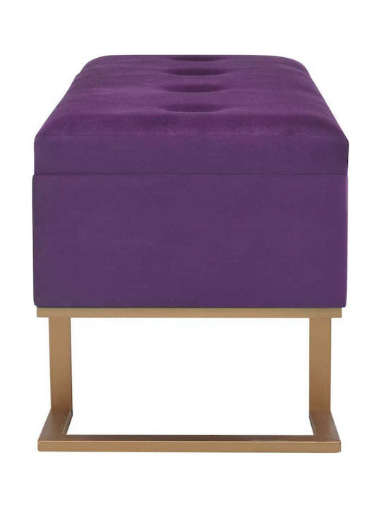 Scaune Taburet Cu spațiu de depozitare Tapițat cu Catifea Violet 105x40x44buc