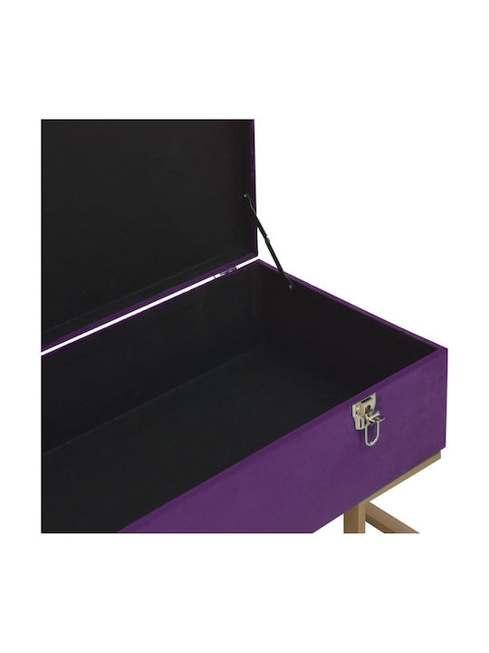Scaune Taburet Cu spațiu de depozitare Tapițat cu Catifea Violet 105x40x44buc