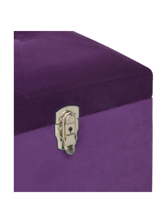 Scaune Taburet Cu spațiu de depozitare Tapițat cu Catifea Violet 105x40x44buc