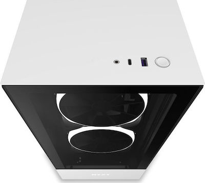 NZXT H510 Elite Gaming Midi Tower Κουτί Υπολογιστή με Πλαϊνό Παράθυρο και RGB Φωτισμό Λευκό