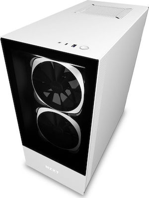 NZXT H510 Elite Gaming Midi Tower Κουτί Υπολογιστή με Πλαϊνό Παράθυρο και RGB Φωτισμό Λευκό
