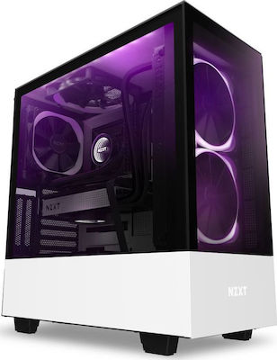 NZXT H510 Elite Gaming Midi Tower Κουτί Υπολογιστή με Πλαϊνό Παράθυρο και RGB Φωτισμό Λευκό