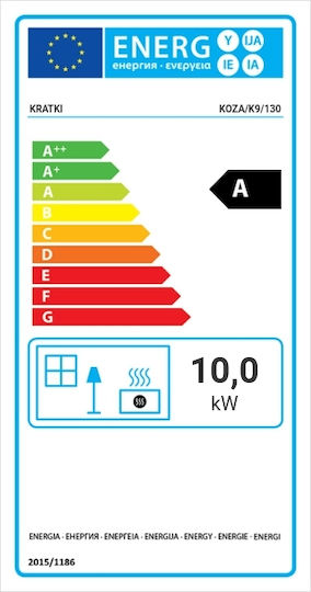 Kratki Koza K9 130 Metalic Soba pe lemne Încălzitor de aer 10kW Negru