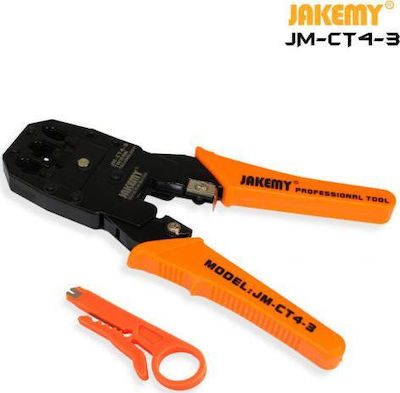 Jakemy Ethernet Internet Cable Crimping Plier RJ12, RJ11, RJ45, RJ10, RJ22 with Cable Cutter (Length 180mm)