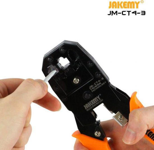 Jakemy Ethernet Internet Cable Crimping Plier RJ12, RJ11, RJ45, RJ10, RJ22 with Cable Cutter (Length 180mm)
