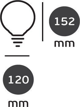 VK Lighting LED Bulb 15W 120mm for Socket E27 and Shape G120 Cool White 1300lm