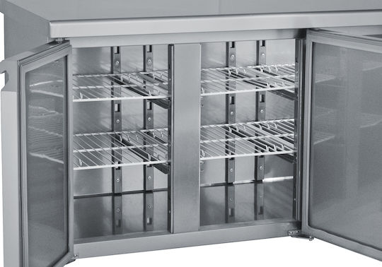 Bambas Frost Frigider Inoxidabil de Banc Salată 368lt cu 2 Uși și Unitate de Răcire 0/+10°C L155xl70xH85cm PIM 155
