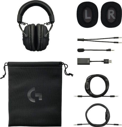 Logitech G PRO X with MIT Blue VO!CE Over Ear Gaming Headset με σύνδεση 2x3.5mm / USB