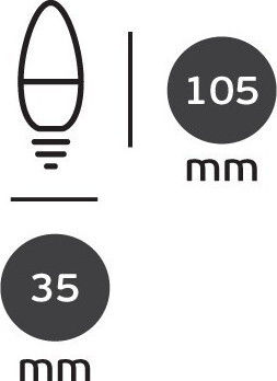 VK Lighting LED Bulb 6W 98mm for Socket E14 and Shape B35 Warm White 540lm
