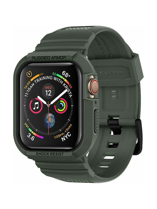 Spigen Rugged Armor Pro Silicone Case in Khaki color for Apple Watch 44mm