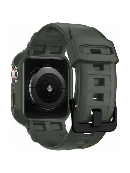 Spigen Rugged Armor Pro Silicone Case in Khaki color for Apple Watch 44mm