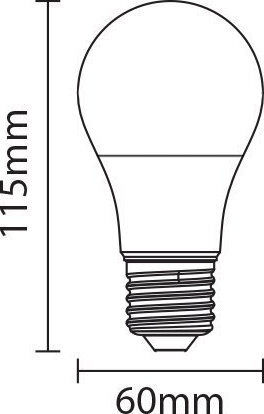 Optonica SP12-A4 Bec LED 12W 120mm pentru Soclu E27 și Formă A60 Alb rece 1055lm
