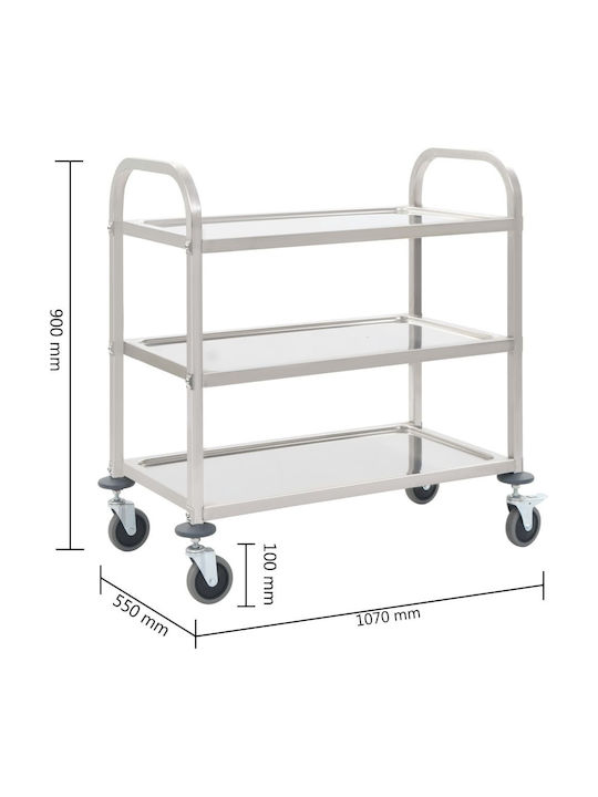 vidaXL Κάβα Ποτών Μεταλλική με Ρόδες Λευκή 96.5x55x90εκ.