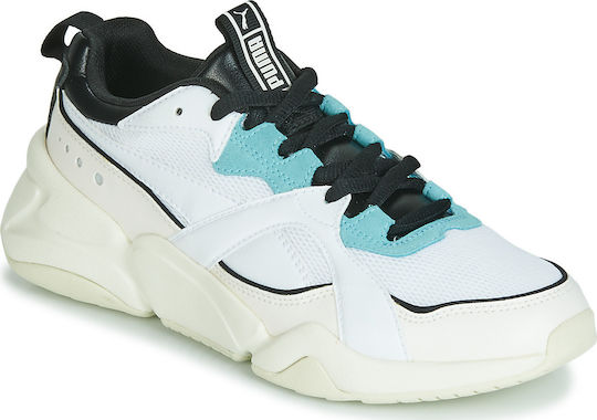 puma nova 2 white and pastel trainers
