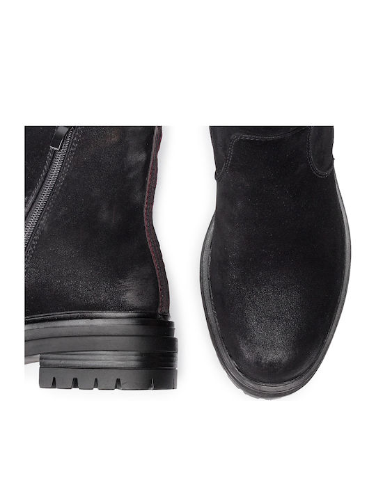Courtney Zip Suede Γυναικεία Μποτάκια Αστραγάλου Μαύρα