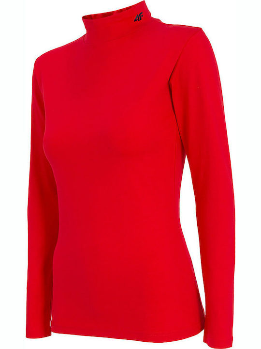 4F Winter Women's Cotton Blouse Long Sleeve Red H4Z19-TSDL002-62S