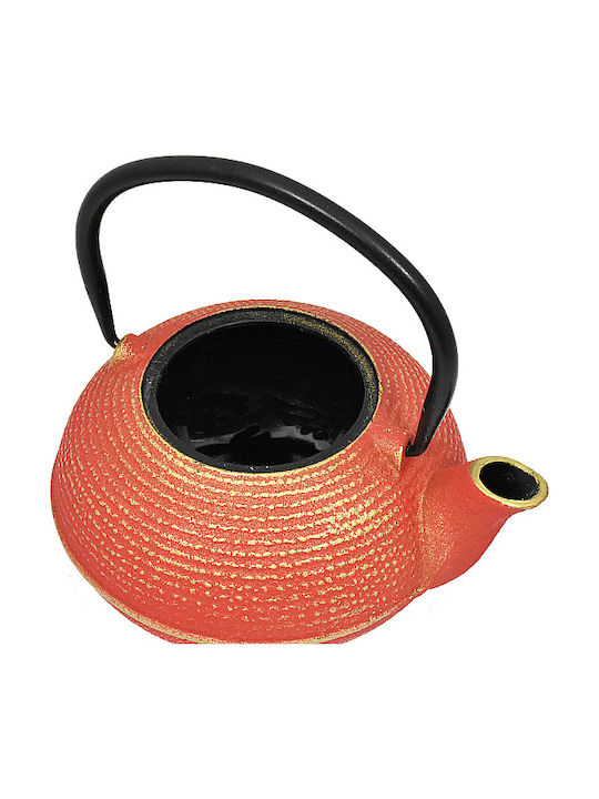 Karni Tea Set with Filter Cast Iron Gold Red 500ml 1pcs