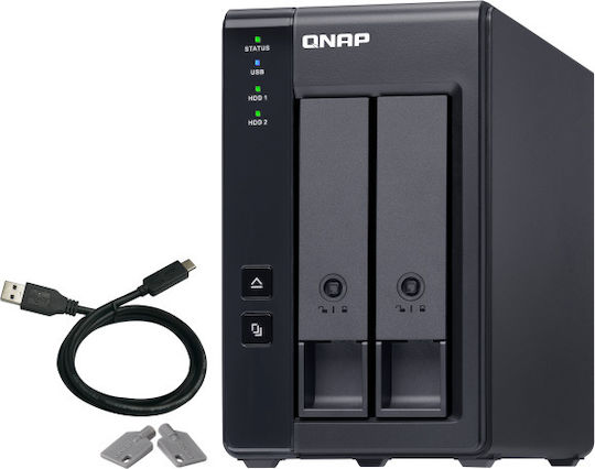 QNap Case for 2 Hard Drives 3.5" SATA III with Connection USB 3.1 Type-C