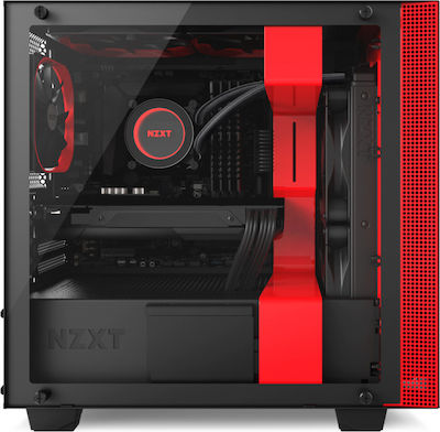 NZXT H400i Gaming Midi-Turm Computergehäuse mit RGB-Beleuchtung Rot
