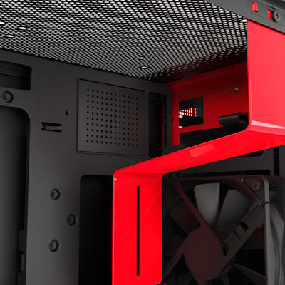 NZXT H400i Gaming Midi-Turm Computergehäuse mit RGB-Beleuchtung Rot