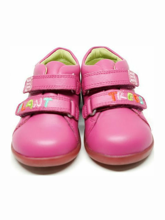 Anatomisch Lederne Kinderstiefeletten mit Klettverschluss Rosa