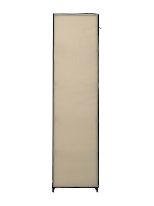 vidaXL Fabric Wardrobe with Zipper and Shelves in Beige Color 110x45x175cm