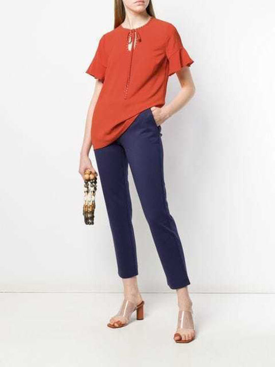 Women's Summer Blouse Short Sleeve Orange