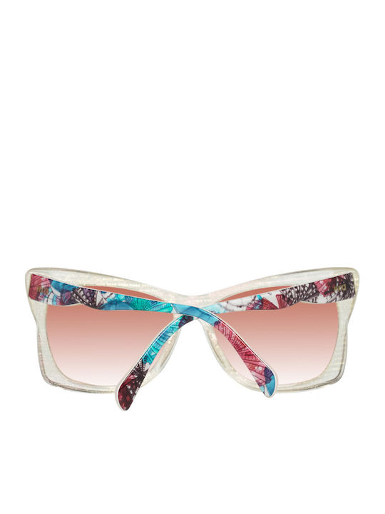 Emilio Pucci Women's Sunglasses with White Acetate Frame and Red Gradient Lenses