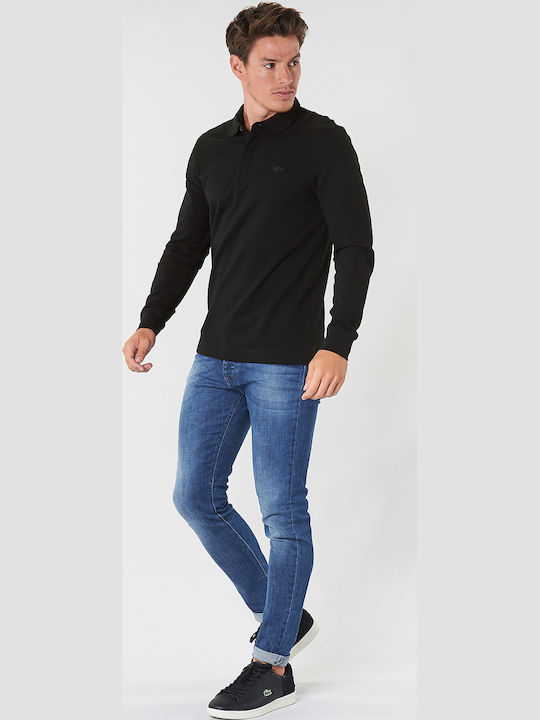 Polo Langarmbluse Schwarz