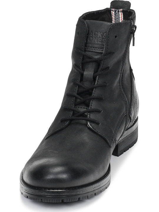 Δερμάτινα Ανδρικά Αρβυλάκια Anthracite Black