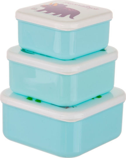 Sass & Belle Kids Set Lunch Plastic Box White L11.5xW11.5xH6cm