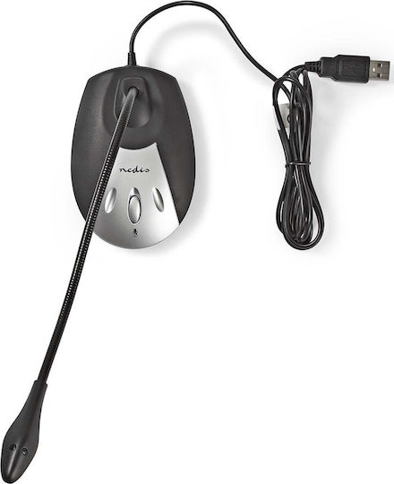 Nedis MICDU100BK Mikrofon USB Desktop, Schwanenhals