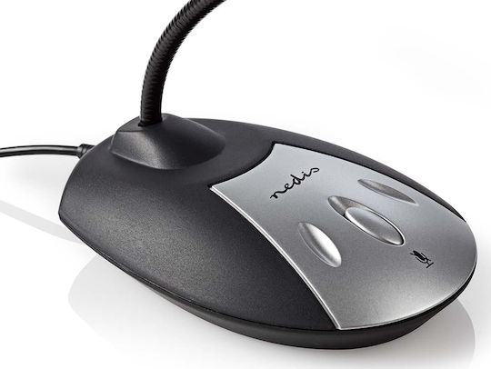 Nedis MICDU100BK Mikrofon USB Desktop, Schwanenhals