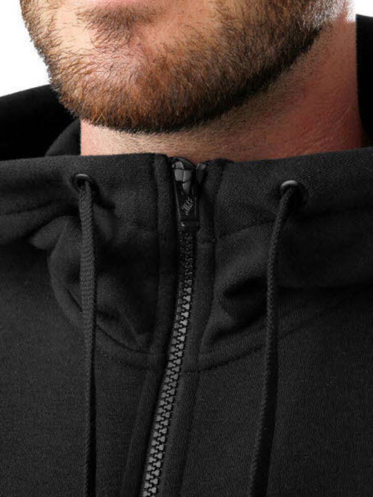 Club Cardigan with Hood Black