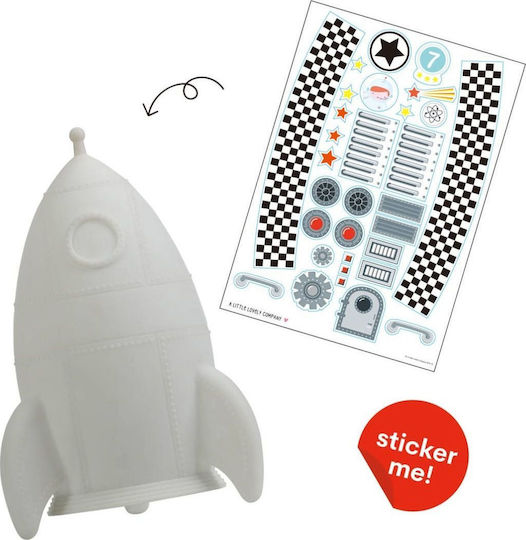 A Little Lovely Company Led Kids Decorative Lamp Rocket with Color Changes White 13x13x20εκ.
