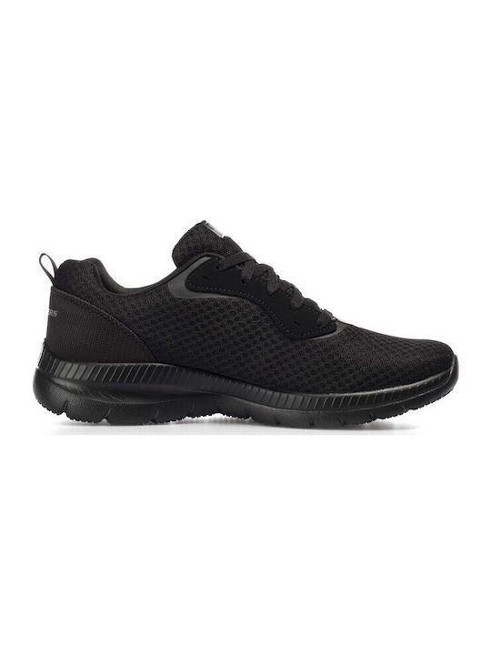 Mesh Lace Up Sport Shoes Running Black