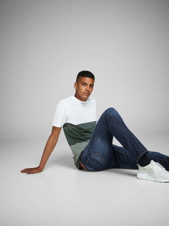 Men's Jeans Pants Elastic with Slim Straight Fit Blue Denim
