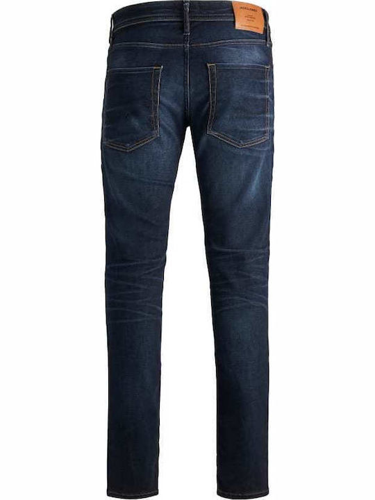 Men's Jeans Pants Elastic with Slim Straight Fit Blue Denim