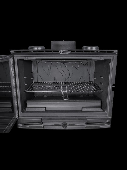 Salgueda Selenic E054 Wood Cassette Fireplace Insert Fan Heater Air Duct Connection with Straight Window 14kW