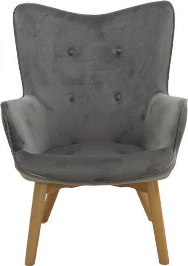Kido Bergère Catifelat Gri 72x75x99cm