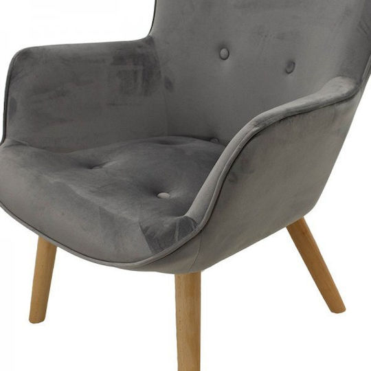 Kido Bergère Catifelat Gri 72x75x99cm